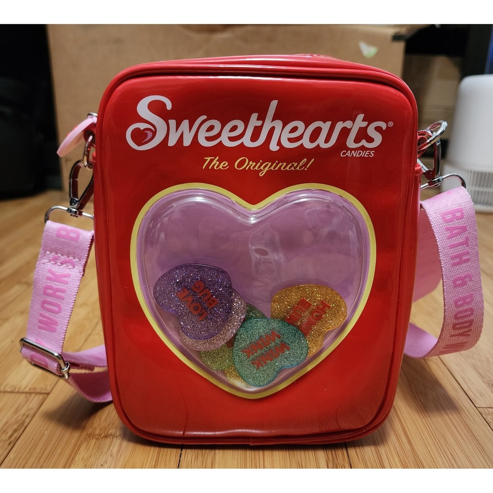 Bath & Body Works Sweethearts Candy Valentines Crossbody Bag Red Pink Purse